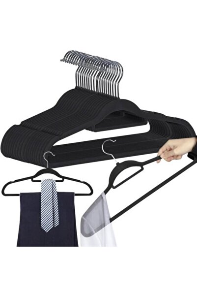 varioshop Set de 20 de umerașe din catifea, cârlig pivotant la 360°, design r...