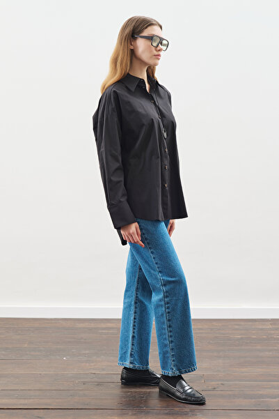 Manuka Oversized Shirt Black with Design Details