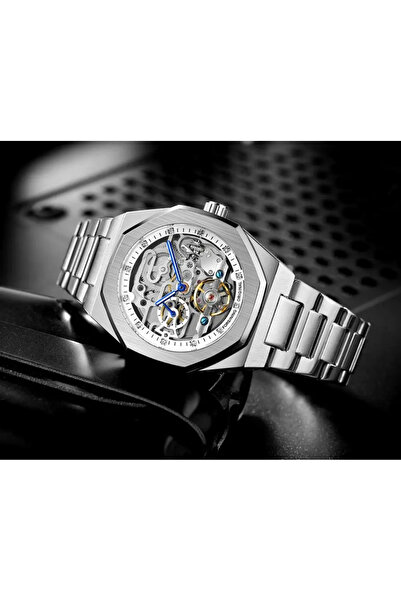 Forsining Ceas mecanic bărbătesc 8202 argintiu-alb – Design business, funcții multiple