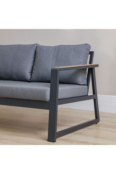 Danube Home Roma 3-Seater Outdoor Sofa – Dark Grey Premium Patio Lounge Set