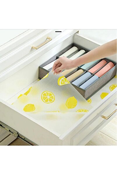 OEM Επένδυση συρταριού από σιλικόνη, μοτίβο λεμόνι, 45 x 200 cm