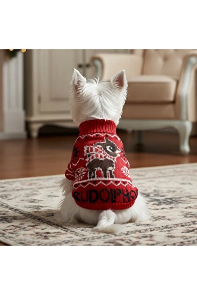 OEM Pulover elegant de Crăciun, cu renul Rudolph, pentru animale de companie mici și mijlocii, XINA2310
