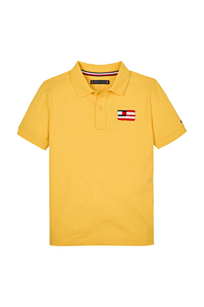 Tommy Hilfiger Boys Star Fruit Yellow Flag Embroidered Short Sleeves Polo T-Shirt