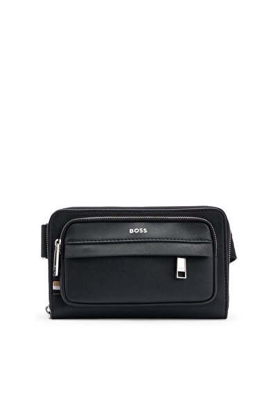 BOSS Markalı detaylara sahip yapılı çapraz askılı çanta