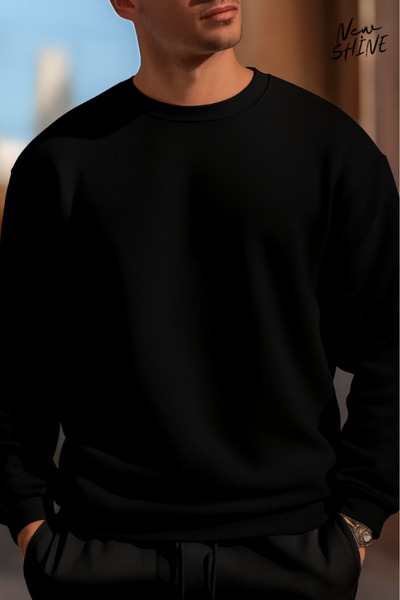 New Shine سويت شيرت بياقة دائرية غير مطبوع