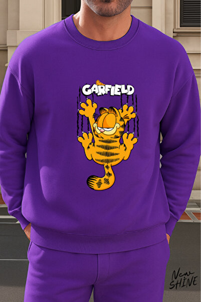 New Shine Garfield cu imprimeu guler rotund Swea tricou
