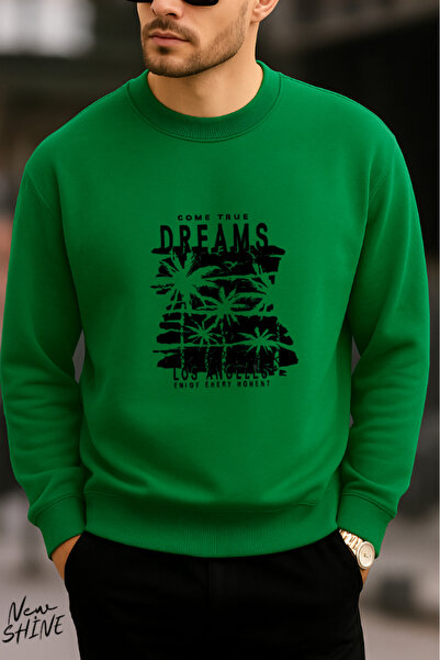 New Shine سويت شيرت Come True Dreams مطبوع برقبة دائرية