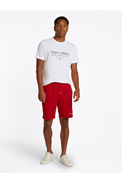 Tommy Hilfiger Men White Logo Short Sleeve Crew Neck T-Shirt