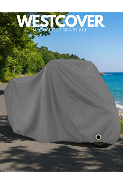 WestCover غطاء دراجة نارية من القماش المشمع ماركة مارتا 3000 (رمادي-مع قفل) متوافق مع 4 مواسم