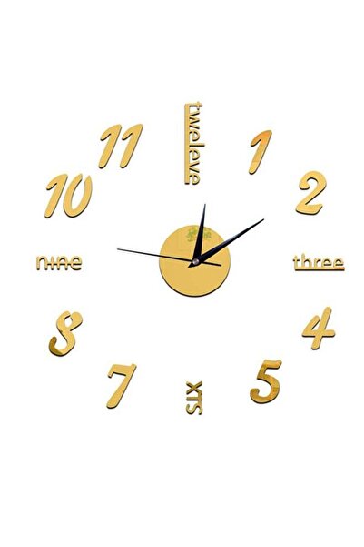 Generic Sharpdo Decorative Clock Style Wall Sticker Gold/Black 60 x 45cm