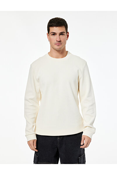 Koton Cotton Long Sleeve Basic Crew Neck Sweatshirt