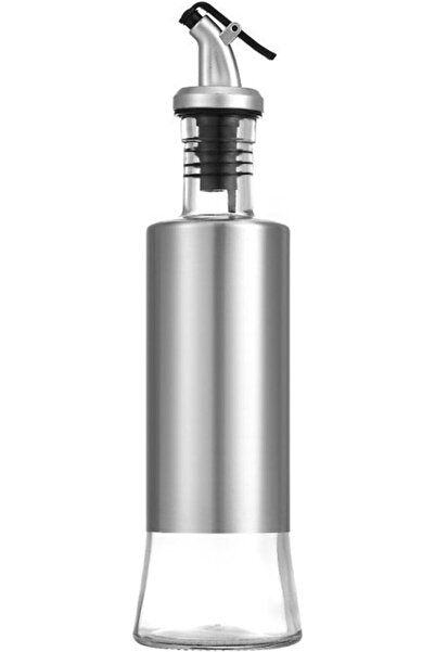 Generic Glass Oil Bottle with Stainless Steel Case, Press-Style (Size S)
