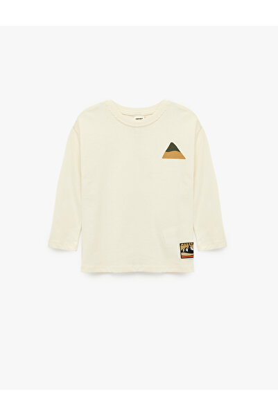 Koton Cotton Long Sleeve Crew Neck Printed T-Shirt