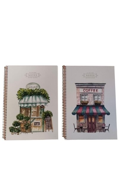 KESKİN COLOR Sharp A4 80 Sheets Cardboard Cover Spiral Bound Squared Notebook (La Plume)