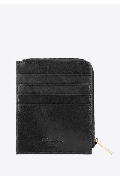 Wittchen Men's Leather Card Holder with Coat of Arms, Zipper, Black, Genuine Leather