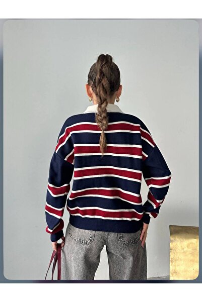 Noa Noa Смугастий светр з коміром-поло
