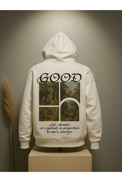 Chirkef Unisex Hooded Front and Back Printed Sweatshirt Good
