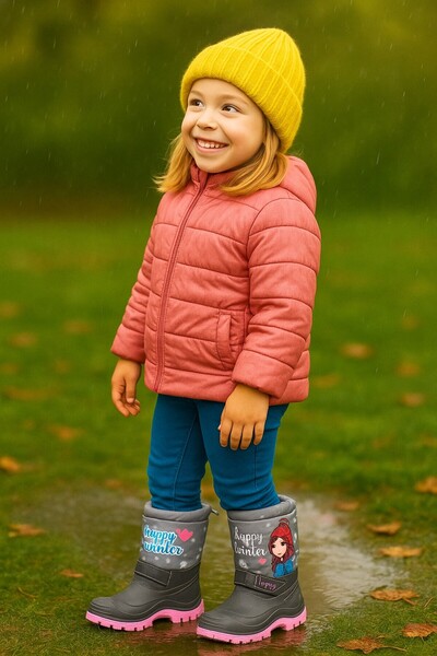 KONFOR İÇ KISMI SICAK TÜYLÜ KIZ ÇOCUK KAR BOTU