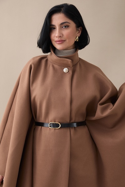 InStyle Μακρύ πανσό με καφέ και γάλα με κορδόνια