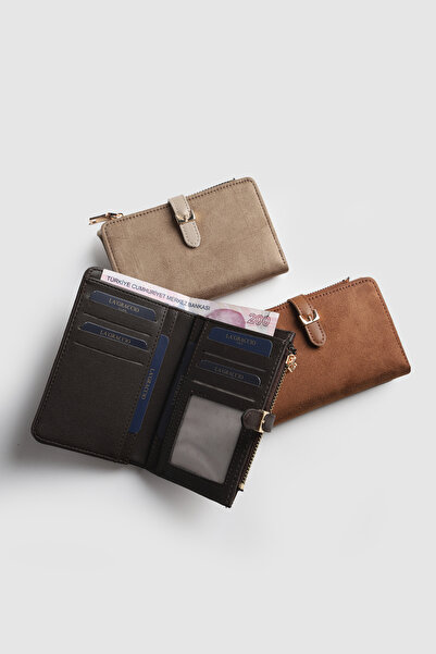 La La'Graccio Paris La'Graccio Paris Women's Day Suede Wallet Brown Suede