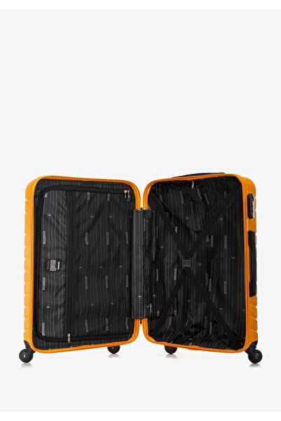 Wittchen Men's Medium ABS Suitcase with Geometric Embossing Orange Orange ABS