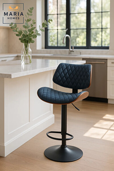 MARIA HOMES Modern Adjustable Bar Stool Chair for Kitchen Island & Home Bar – Swivel, Padded, Stylish Comfort