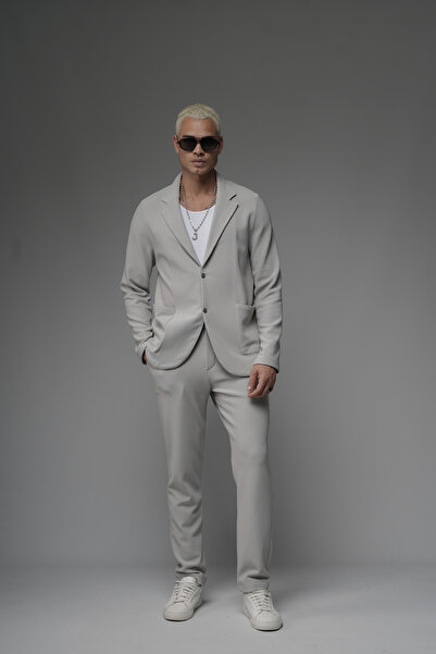 Butik Trend Biz Regular Cut Stretch Fabric Lower Upper Men's Blazer Suit