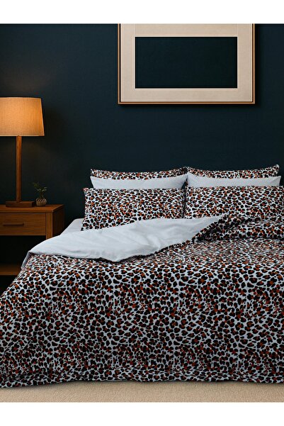 ENESSA Комплект двойно спално бельо 200*220 см калъфка за пухени завивки + 2 калъфки за възглавници с цветен леопардов принт