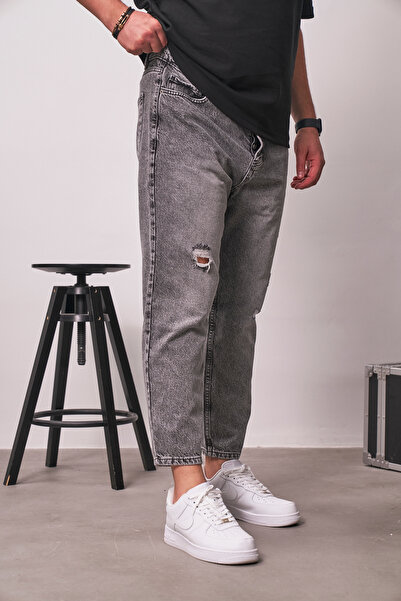 MADZEYMODA Men's Boyfriend Fit Ripped Detailed Smoked Jean Denim Pants Sd-273