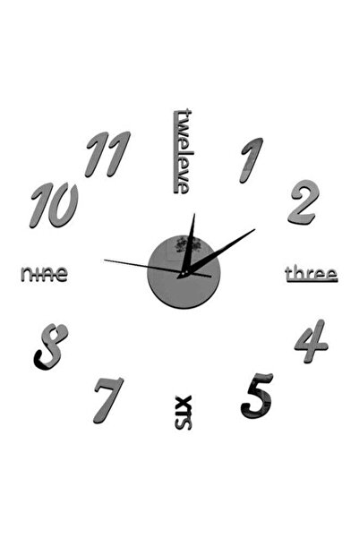 Generic Sharpdo Decorative Clock Style Wall Sticker Grey/Black 60x45centimeter