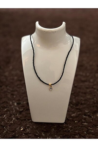 golden takış Black Fatmaeli Necklace