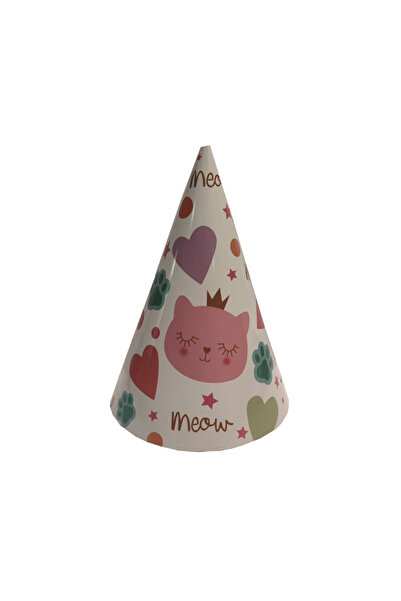 Mirific Party Set de 8 pălării de petrecere multicolore, 13,5×21 cm, pisică, ...
