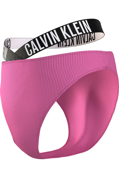 Calvin Klein Women Pink Polyamide High Leg Cheeky Bikini Brief