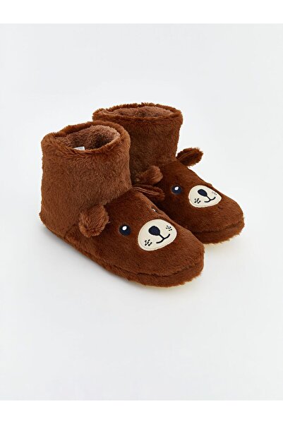 LC Waikiki Lcw Steps Boys' Plush Slippers with Animal Figures