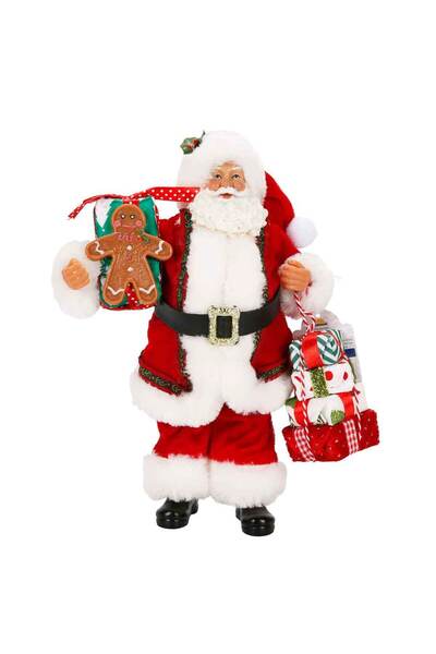 Sunman Hediye Paketi Taşıyan Noel Baba Dekoratif Biblo