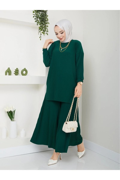 modapark.ist Women's New Season Self-Folded Stylish Skirt-Looking Pants Tunic Set