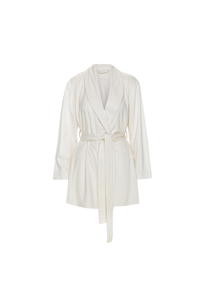 ESOTIQ Women's Classic House Robe Bathrobe Soft Fleece Warm with Belt Subtle Pattern | Jamala