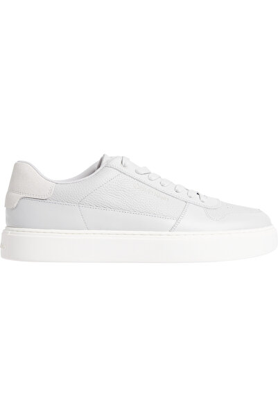 Calvin Klein Men Triple Eggshell Leather Low Top Lace Up Sneakers
