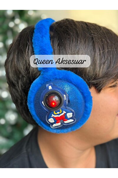 QUEEN AKSESUAR ışıklı Astronot figürlü peluş kulaklık çocuk yetişkin erkek ku...