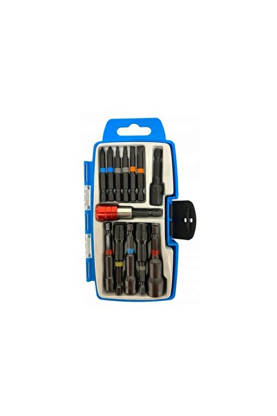 Silver 13-piece bit and adapter set,