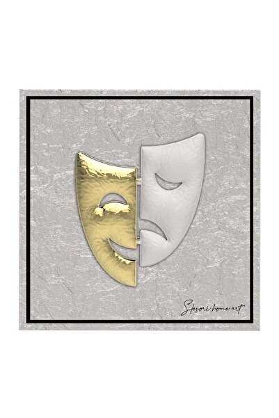 SLEVORI pictură mască 45x45 cm argintiu-auriu