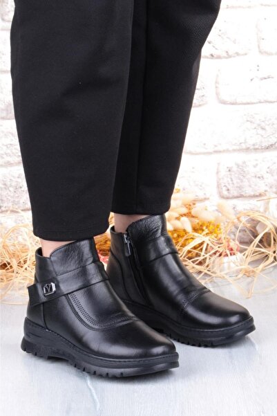 Voyager B002 Γυναικείες μπότες από γνήσιο δέρμα χωρίς κορδόνια Thermo Comfortable Sole Mother Boots