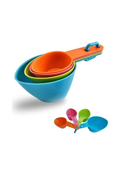 Premium أكواب قياس طعام ملونة - مجموعة بلاستيكية قابلة للتكديس للخبز والطهي