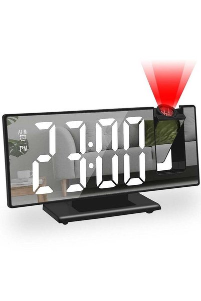 Generic 180° Arm Projection Digital Alarm Clock Temperature Humidity Night Mo...