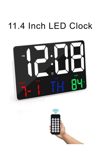 Generic Wall Clock Large Display 11.4 Inch Large LED with Remote Control for ...