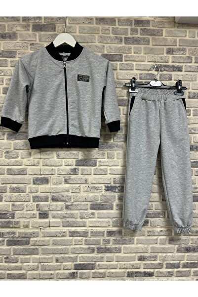 Markasız ucuz Children's Zippered Tracksuit Set