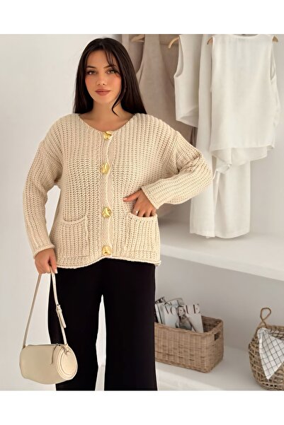 Noa Noa Pocket Detailed Knitwear Thessaloniki Knitted Cardigan