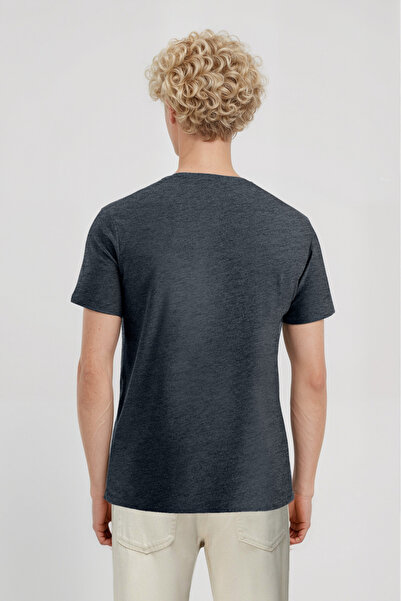 WESTMARK LONDON Dark Gray Melange Crew Neck Short Sleeve Men's T-Shirt William