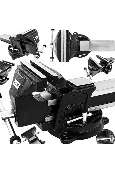 VERKE Menghina rotativa turnata, 150 mm, de banc, cu nicovala, Premium Line,