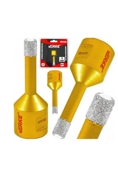 VERKE Carota diamantata pentru placi ceramice, marmura, piatra naturala, gresie, beton 8 mm